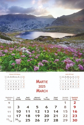 Calendar cu imagini Romania, 31.5 x 48 cm, 12 file, 2025